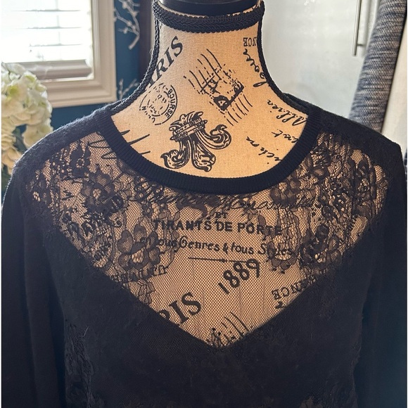 BEAUTIFUL, TIBI black sweater with sheer detail around the chest area. Size M - Picture 2 of 15